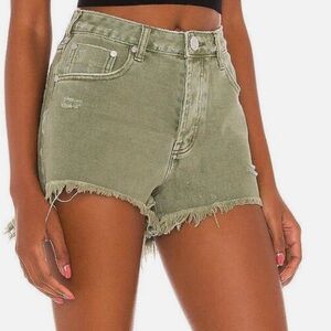 One Teaspoon OliveGreen super khaki Bonita Distressed Women's Shorts size 31 NWT
